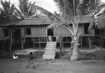 パプア　高床式住居